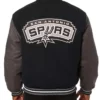 San Antonio Spurs CharcoalBlack Varsity Wool Jacket
