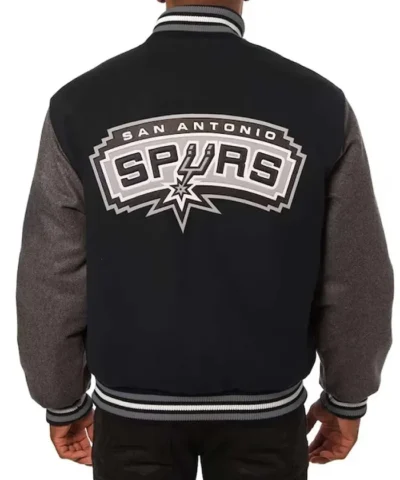 San Antonio Spurs CharcoalBlack Varsity Wool Jacket