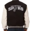 San Antonio Spurs Black and White Two-Tone Varsity Jacket