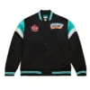 San Antonio Spurs Heavyweight Full-Snap Varsity Satin Black Jacket