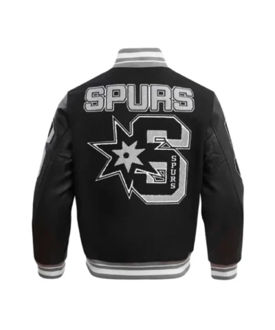 San Antonio Spurs Mashup Classic Rib Black Varsity Jacket