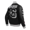 San Antonio Spurs Mashup Varsity WoolLeather Black Jacket