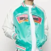 San Antonio Spurs Prime Time Aqua and White Satin Full-Snap Jacket