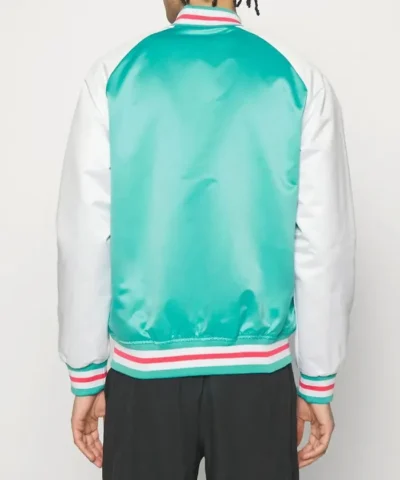 Prime Time AquaWhite San Antonio Spurs Varsity Satin Jacket