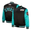 BlackAqua San Antonio Spurs Primetime Full-Snap Satin Jacket