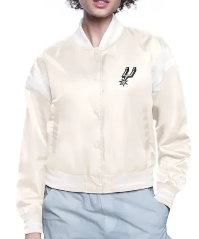San Antonio Spurs Printed Logo Varsity Satin Jacket