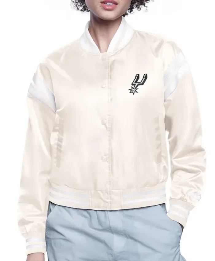 San Antonio Spurs Printed Logo Varsity Satin Jacket