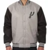 San Antonio Spurs Full-Snap Black and Grey Jacket