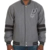 San Antonio Spurs Gray Full-Snap Varsity Wool Jacket