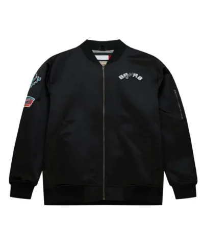 Vintage Logo San Antonio Spurs Bomber Full-Zip Black Jacket