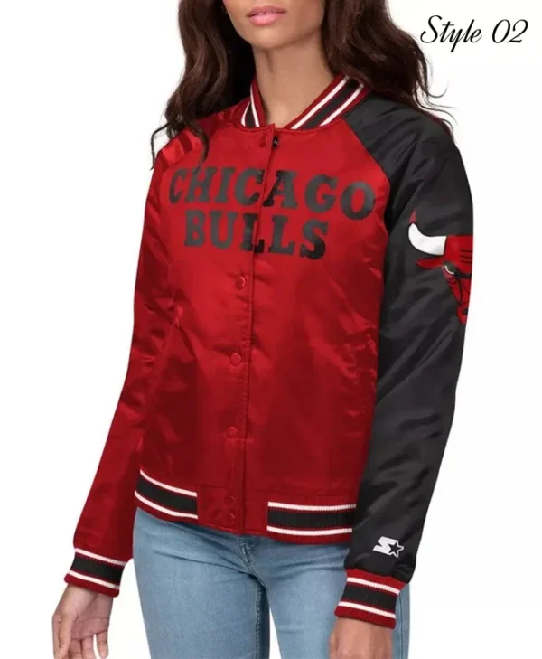Shop Women’s Chicago Bulls Varsity Satin Jacket