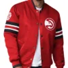 Atlanta Hawks Scout I Varsity Full-Snap Satin Red Jacket