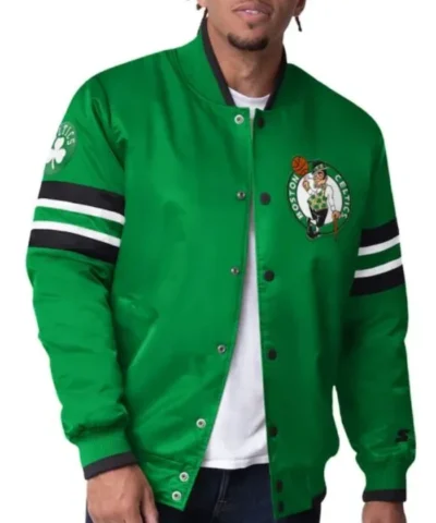 Boston Celtics Scout I Varsity Full-Snap Satin Jacket