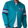 Charlotte Hornets Scout I Teal Full-Snap Satin Varsity Jacket