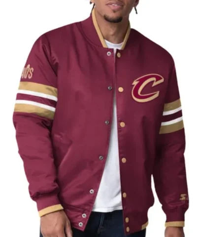 Cleveland Cavaliers Scout I Varsity Full-Snap Satin Wine Jacket