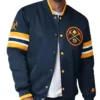 Denver Nuggets Scout I Varsity Full-Snap Satin Navy Jacket