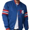 Philadelphia 76ers Scout I Varsity Full-Snap Satin Royal Jacket