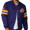 Phoenix Suns Scout I Varsity Full-Snap Satin Purple Jacket
