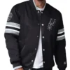 San Antonio Spurs Scout I Varsity Full-Snap Satin Black Jacket