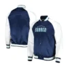BlueWhite Seattle Kraken Primetime Varsity Satin Jacket