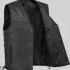 Sharp Shooter Button-Up Leather Vest For Men