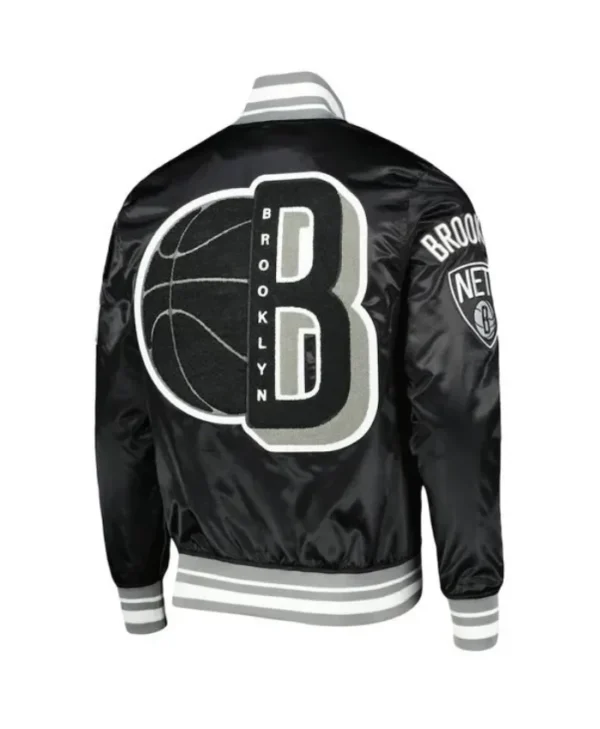 Mash Up Capsule Brooklyn Nets Black Satin Jacket