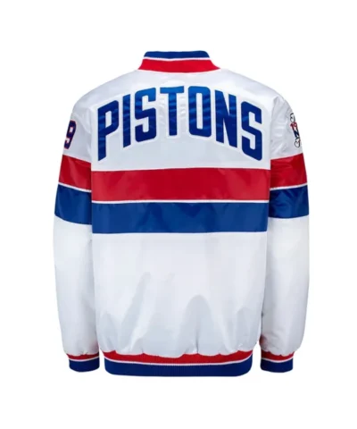 35th Anniversary Detroit Pistons White Satin Jacket
