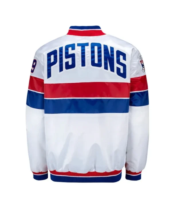 35th Anniversary Detroit Pistons White Satin Jacket
