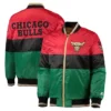 75th Year Chicago Bulls Black History Month Color Block Full-Zip Satin Jacket