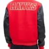 Atlanta Hawks Red and Black Letterman Jacket