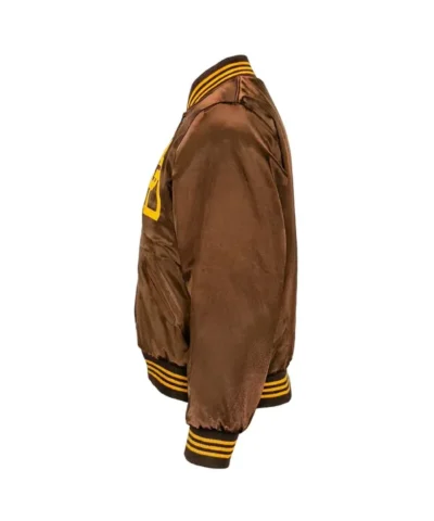 Authentic San Diego Padres 1969 Brown Satin Bomber Jacket