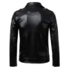 Black Biker Buston Shining Leather Jacket For Mens