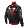 Black Chicago Bulls City Ransom Black Classic Rib Full-Snap Satin Jacket