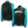 BlackTeal Charlotte Hornets Hardwood Classics Reload 3.0 Full-Snap Satin Jacket