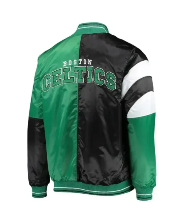 Boston Celtics Kelly GreenBlack Leader Color Block Satin Jacket