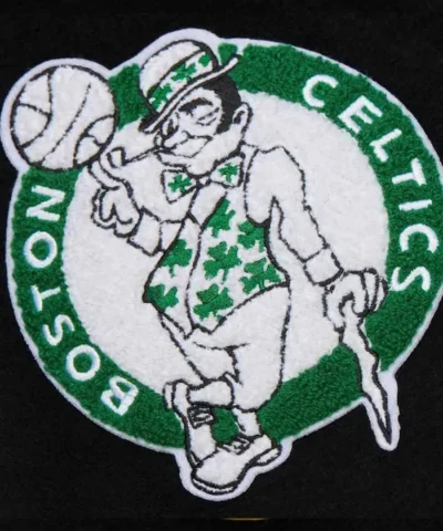 Boston Celtics Black Out Varsity WoolLeather Jacket