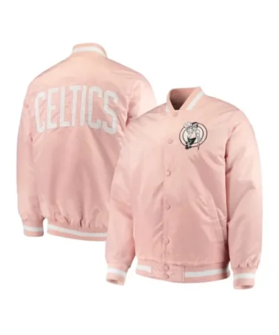 Boston Celtics Pink Satin Jacket