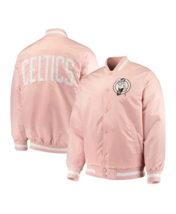 Boston Celtics Pink Satin Jacket