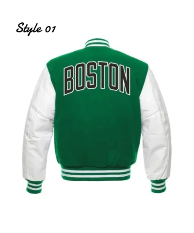 Boston Celtics Green and White Varsity Jacket