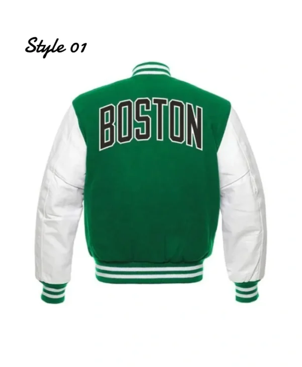 Boston Celtics Green and White Varsity Jacket
