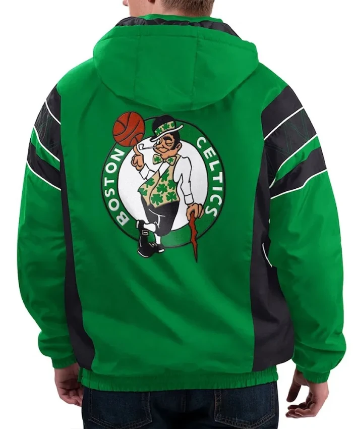 Boston Celtics Home Team Kelly Green Half-Zip Hoodie Jacket