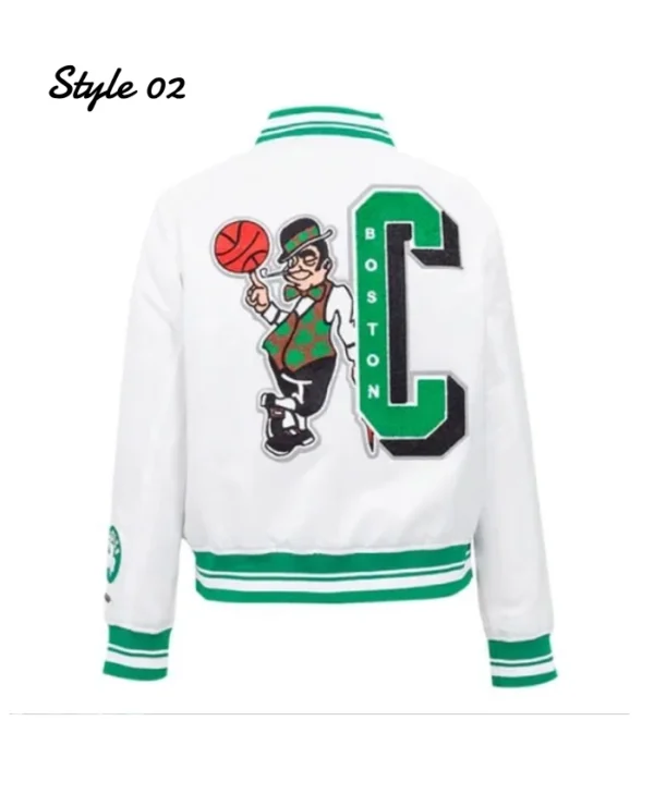Boston Celtics Mashup Classic Rib Full-Snap Satin Jacket