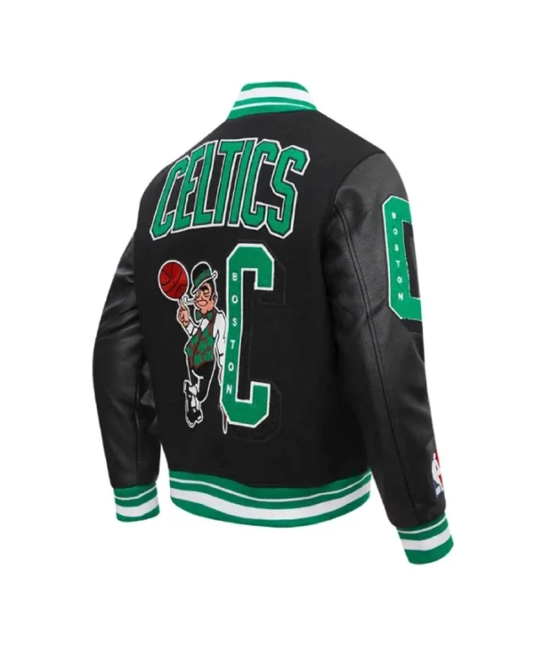 Boston Celtics Mashup Classic Rib Varsity Black Jacket