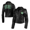 Boston Celtics Black Moto Leather Jacket