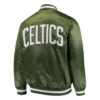 Boston Celtics Full-Snap Green Satin Varsity Jacket