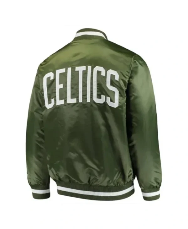 Boston Celtics Full-Snap Green Satin Varsity Jacket