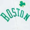 Boston Celtics White Full-Snap Satin Lightweight Jacket