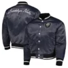 Shop Brooklyn Nets 10th Anniversary Charcoal Full-Snap Satin Jacket