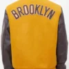Brooklyn Nets Orange and Brown Varsity Jacket