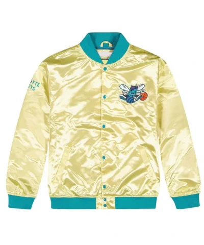 Buy Charlotte Hornets Light Gold Full-Snap Satin Jacket
